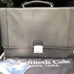 Kenneth Cole Black Leather Briefcase